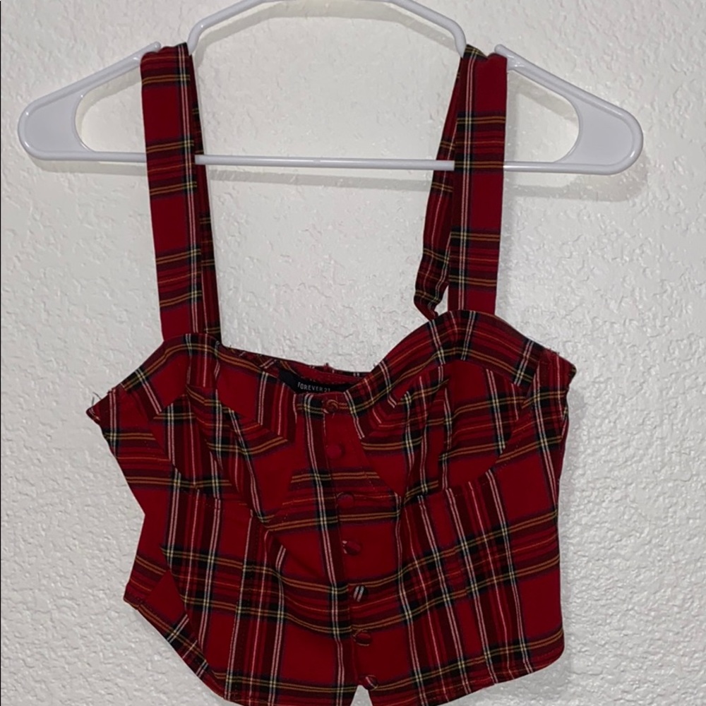 plaid bustier top